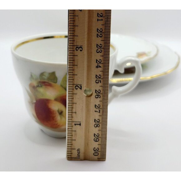Vtg Schumann Arzberg Germany Tea Set Cup & Saucer Dessert Plate Apple Fruit - Picture 5 of 16